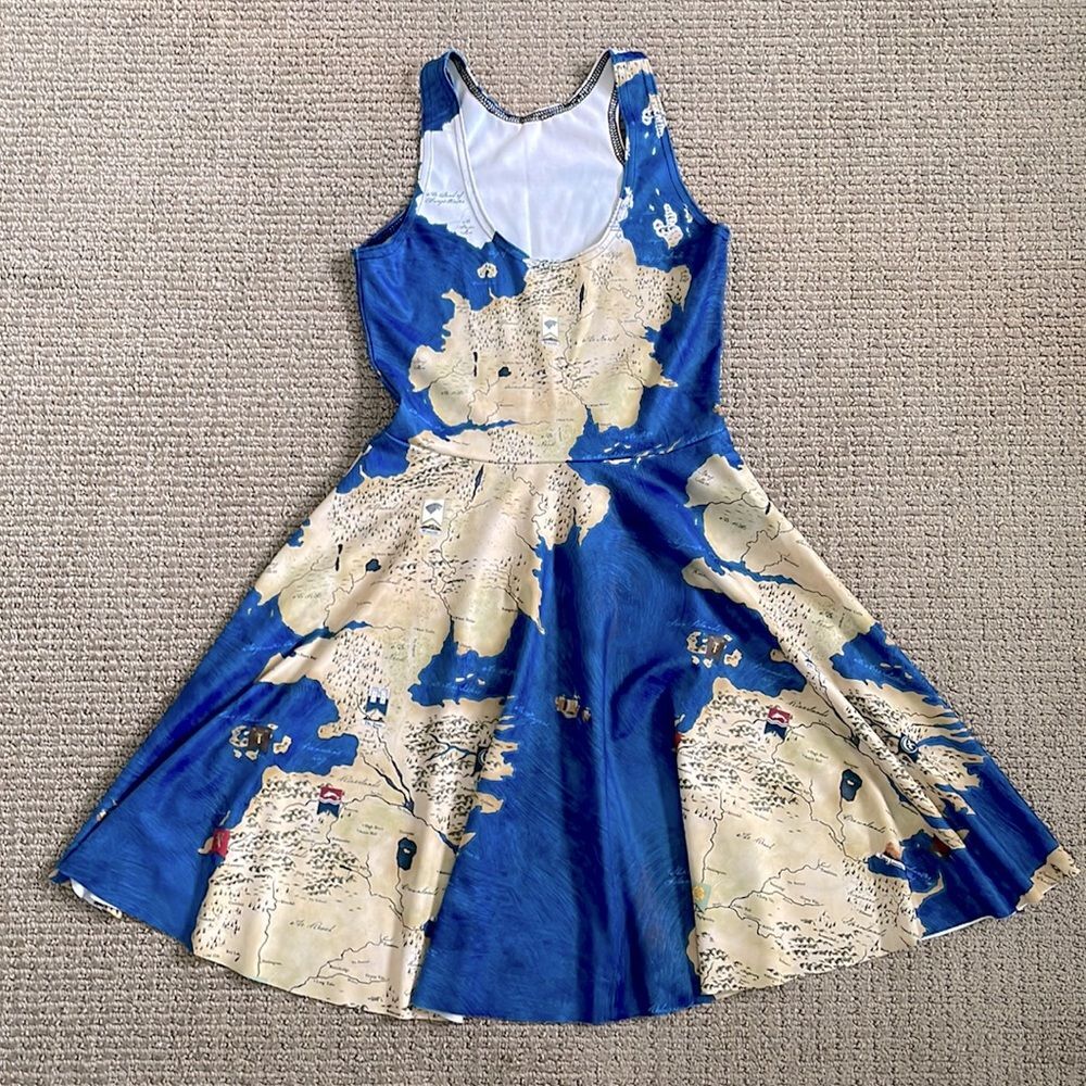 Blackmilk Game of Thrones Westeros Map Skater Dress XXS mini scoop neck tank GoT - Picture 2 of 8